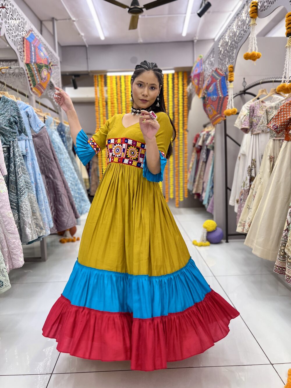 Navratna Gamthi Art Fusion Gown - Image 2