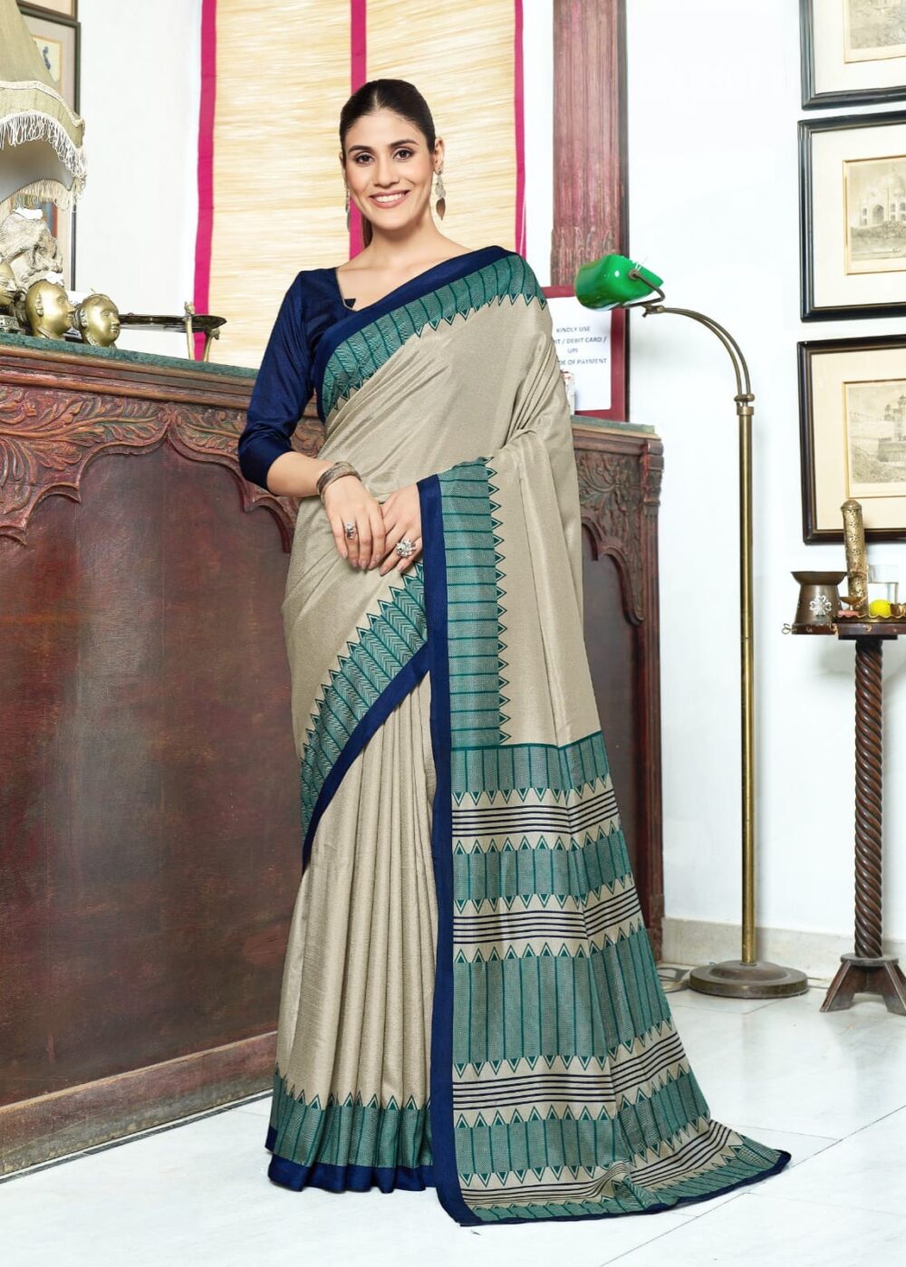 Ira Silk Saree with Traditional Touch & Fancy Blouse Piece