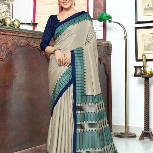 Ira Silk Saree with Traditional Touch & Fancy Blouse Piece