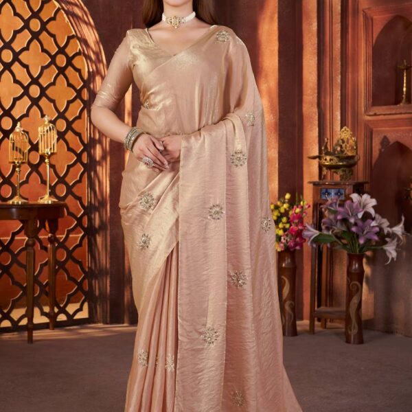 Regal Glow Soft Silk Saree with Subtle Embellished Motifs
