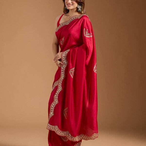Sitara Designer Mirror Work Embroidered Saree