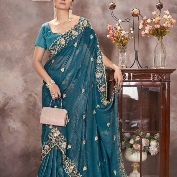 Myra Floral Embroidered Designer Saree