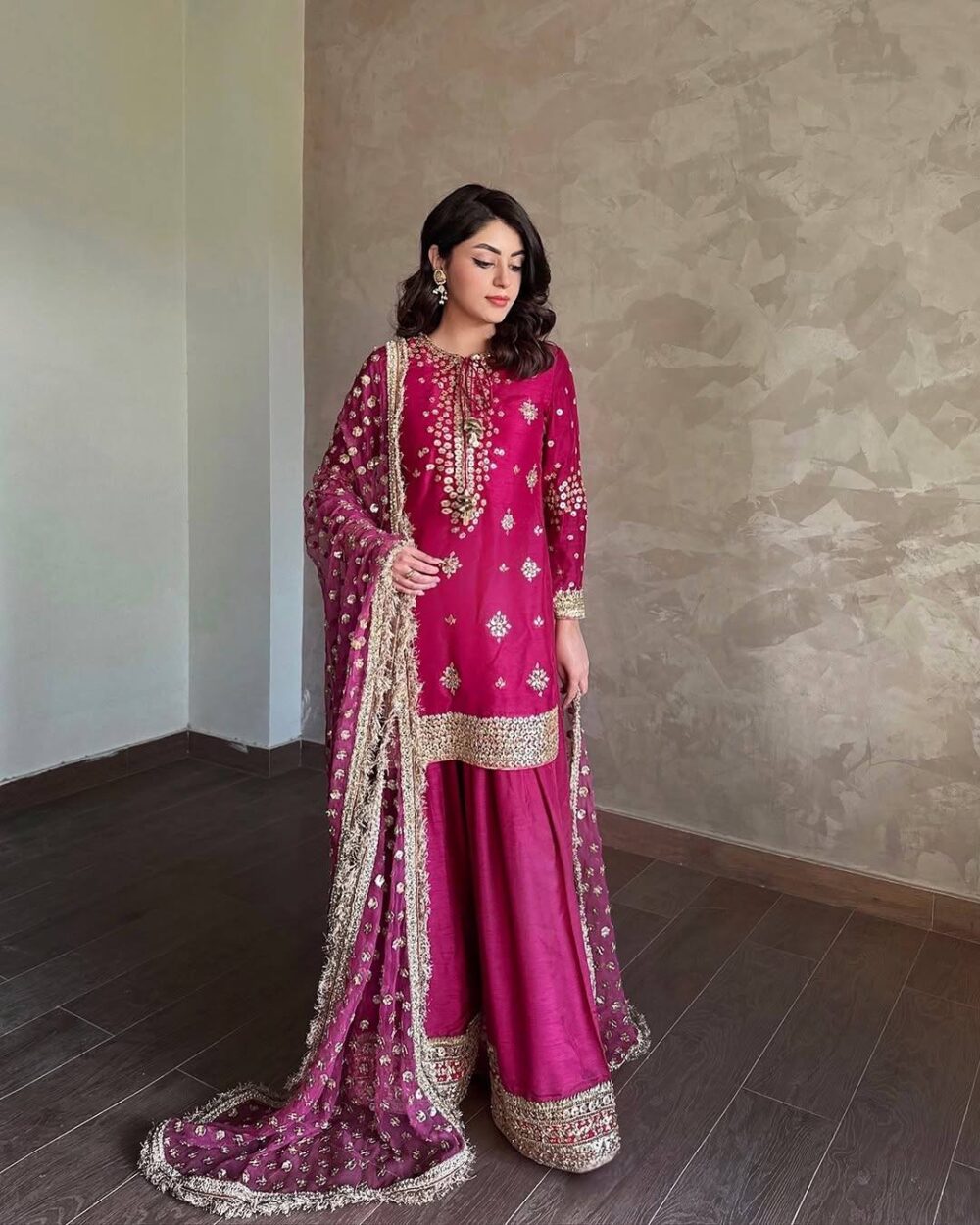 Magenta Heavy Dupatta Suit Set