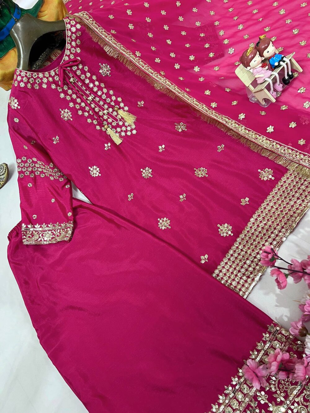 Magenta Heavy Dupatta Suit Set - Image 4