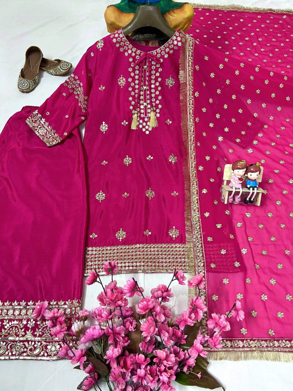 Magenta Heavy Dupatta Suit Set - Image 3