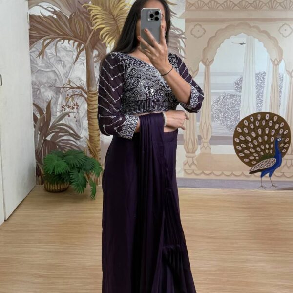 Nazakat Noir Embroidered Gown