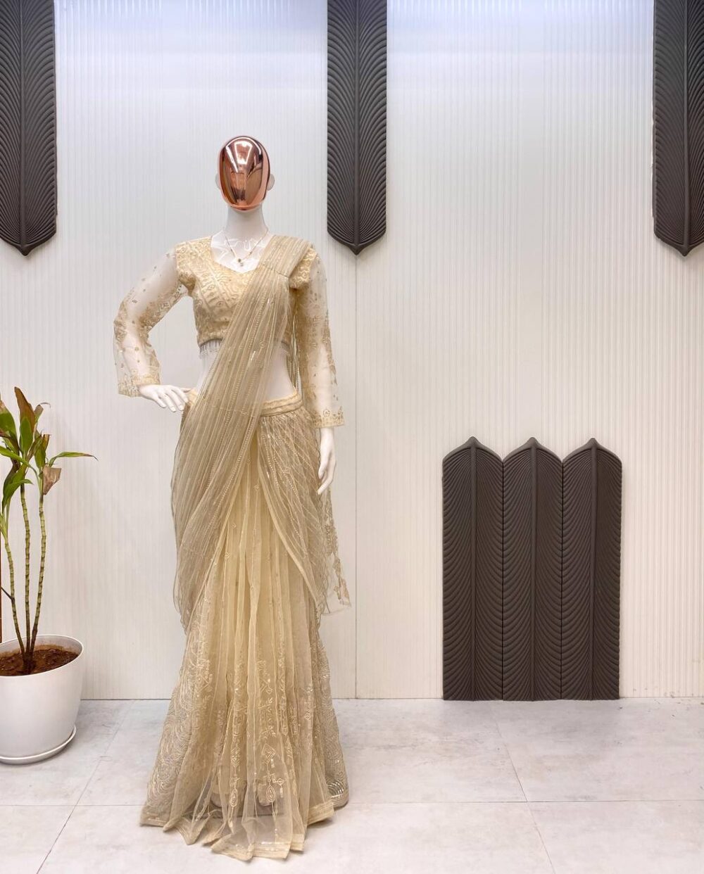 Silken Stardust Lehenga Drape - Image 4